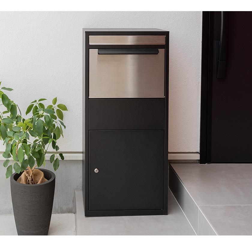 宅配ボックス 戸建て 大型 ポスト 一体型 屋外 ブラックブラウン 1827 宅配ボックス 戸建て 大型 ポスト 一体型 屋外 ブラックブラウン