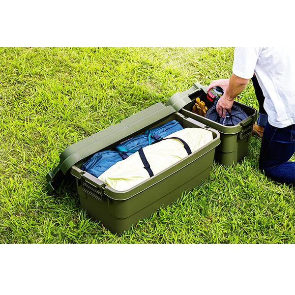 スタッキング コンテナボックス 70L 蓋付き 収納ボックス アウトドア