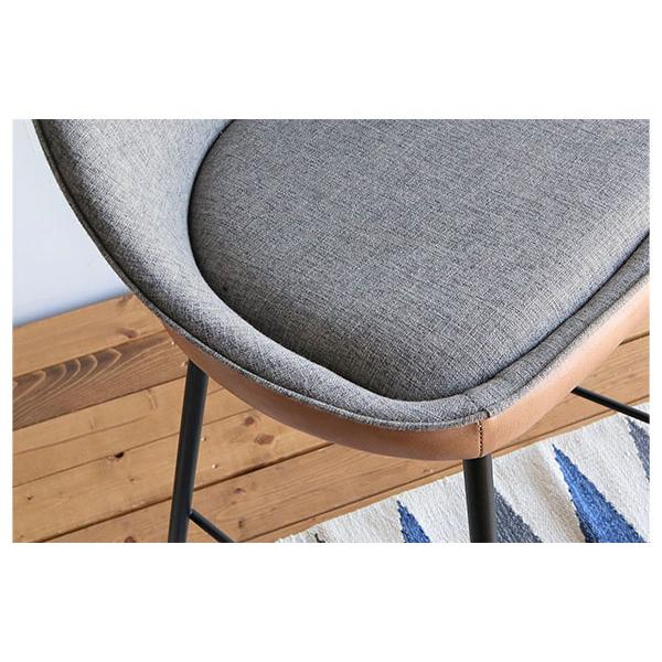 レザー×ファブリック カウンターチェア 背もたれ付き 北欧 おしゃれ