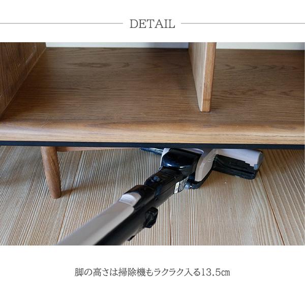 天然木の重厚感 脚付き オープンシェルフ ロータイプ 完成品 木製