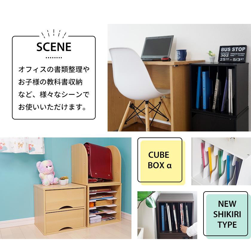 キューブボックスα NEW 縦横仕切りタイプ A4 教科書 収納棚 本棚
