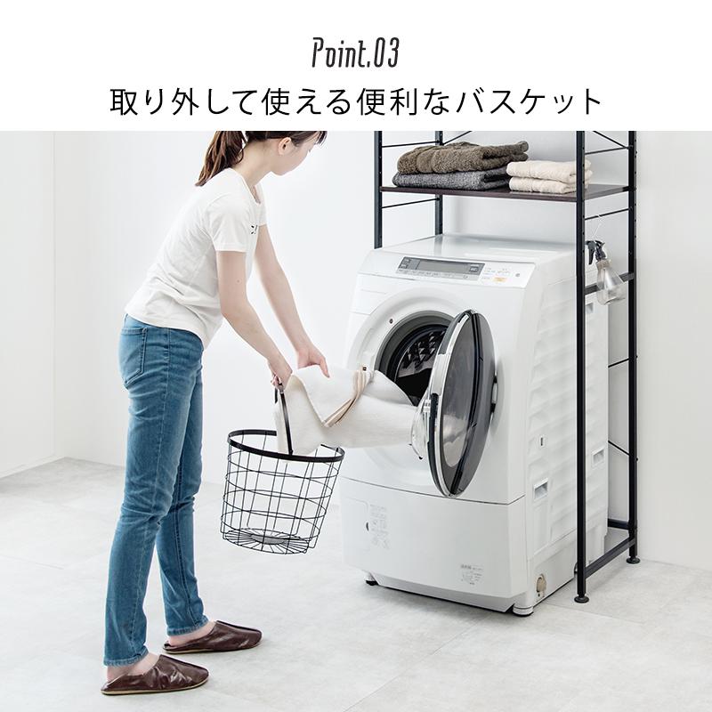 レトロな6色 アイアン ランドリーバスケット 角型 2段 / ランドリー