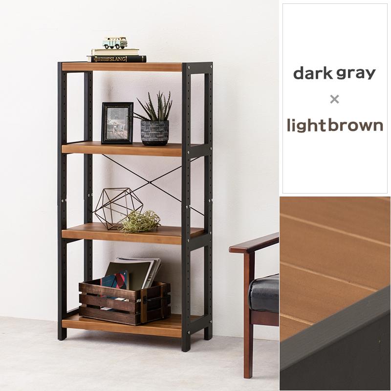 シンプルデザイン 天然木 オープンラック 4段 幅60 奥行30