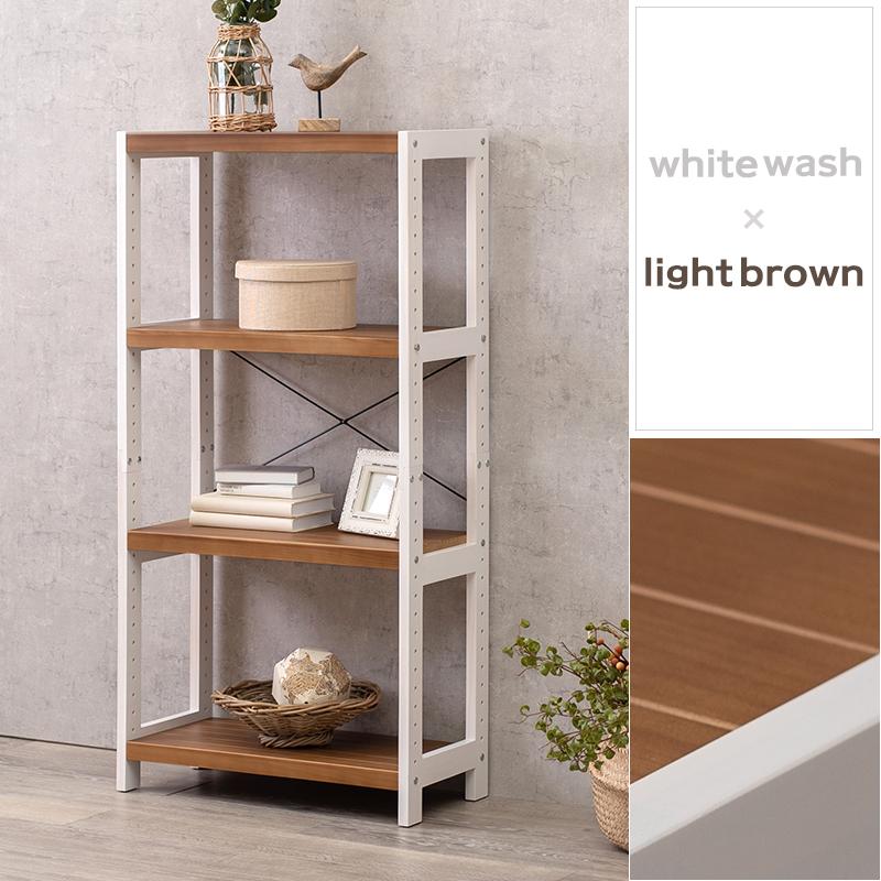 シンプルデザイン 天然木 オープンラック 4段 幅60 奥行30 オープン