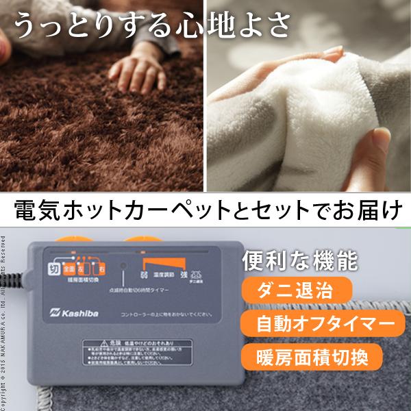 アルミ保温シート付き カバー付き ホットカーペット 3畳用 200x240 (送料無料) 北欧 カバー付き 電気カーペットの画像