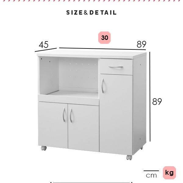 キッチンカウンター 幅90cm 鍵付き ロータイプ 間仕切り レンジ台 収納 炊飯器ラック おしゃれ｜noconocok2000｜20
