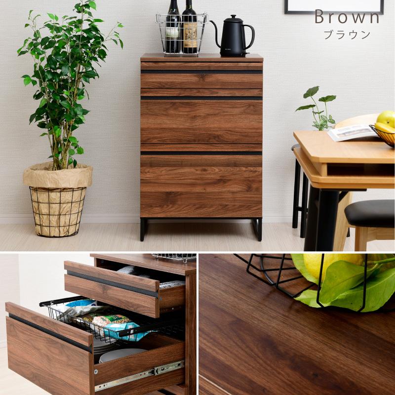 カップボード 食器棚 ロータイプ 幅60 キッチンボード キッチンボード キッチン棚 キッチン収納棚 引き出し レンジ台 Cloudear | moca company | 18