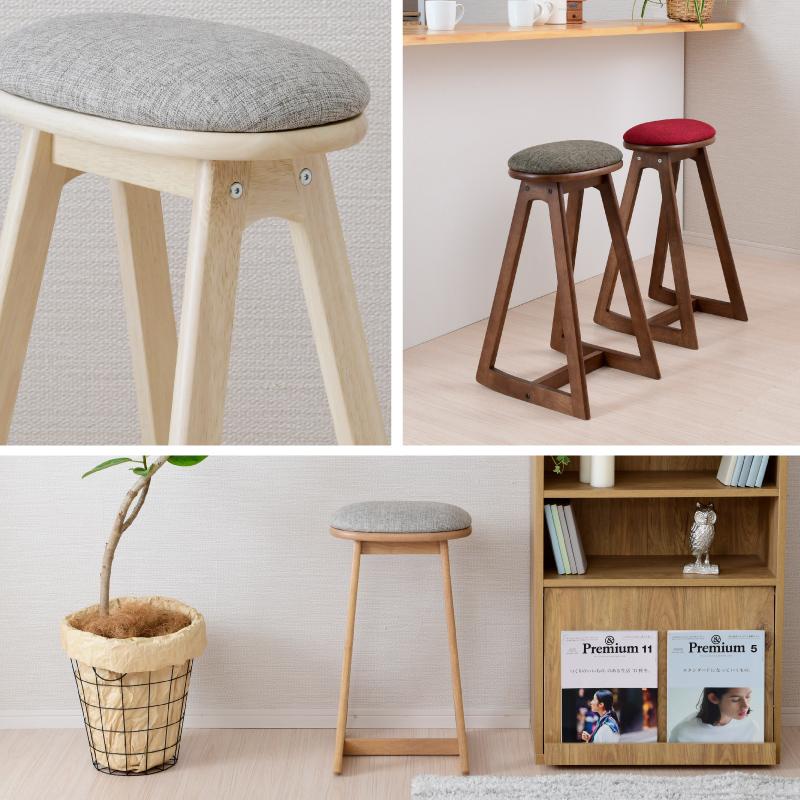 【完成品】moca company clore 木製 ハイスツール Amazon｜moca company clore 木製 ハイスツール クッション付き
