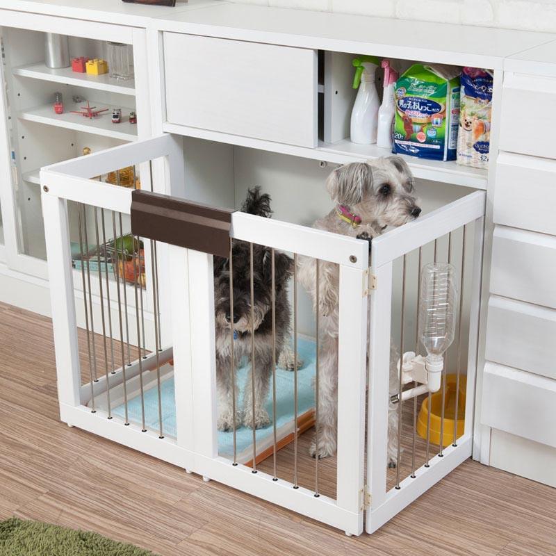 家具に収まる 折りたたみ 犬用ケージ 幅90 ホワイト 完成品 小型犬 おしゃれ サークル 室内 木製 犬用サークル ゲージ ペットゲージ 日本製 収納付き :NA-NO-0139:noconoco・キッチン !店 通販 折りたたみ式犬用サークル 室内用ペットハウス 犬小屋 折り畳み犬小屋
