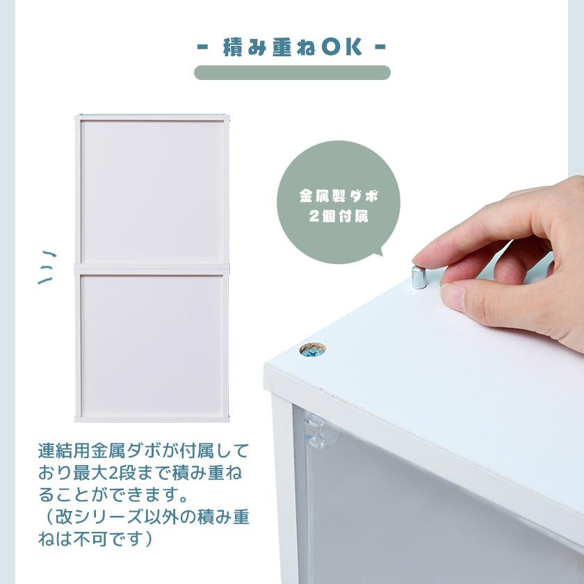完成品】3種の透明扉付き 薄型 キューブボックスα 改 新UV
