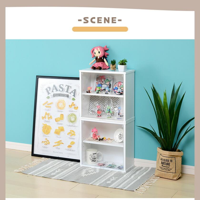 薄型 UVカット 扉付き キューブボックスα ハーフ 改 可動棚付き