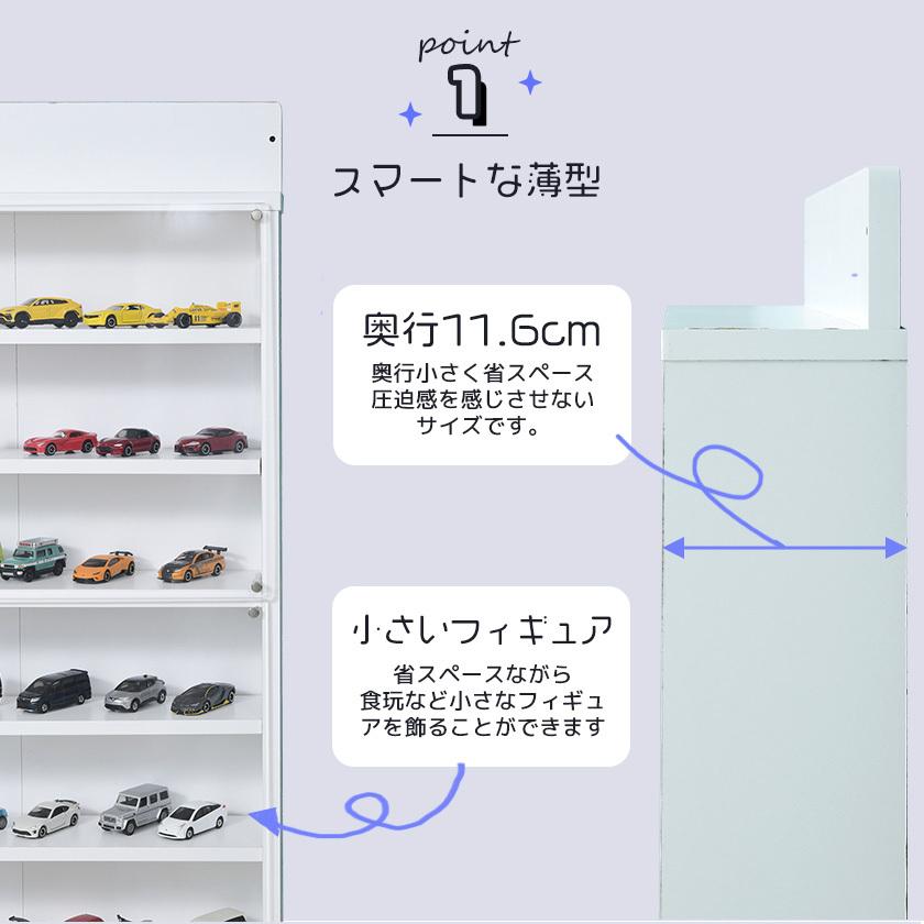 アクリルふたつき 超薄型 コレクションラック ダブルタイプ / スリム