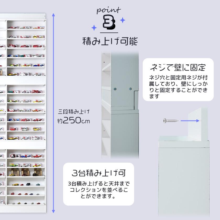 アクリルふたつき 超薄型 コレクションラック ダブルタイプ / スリム