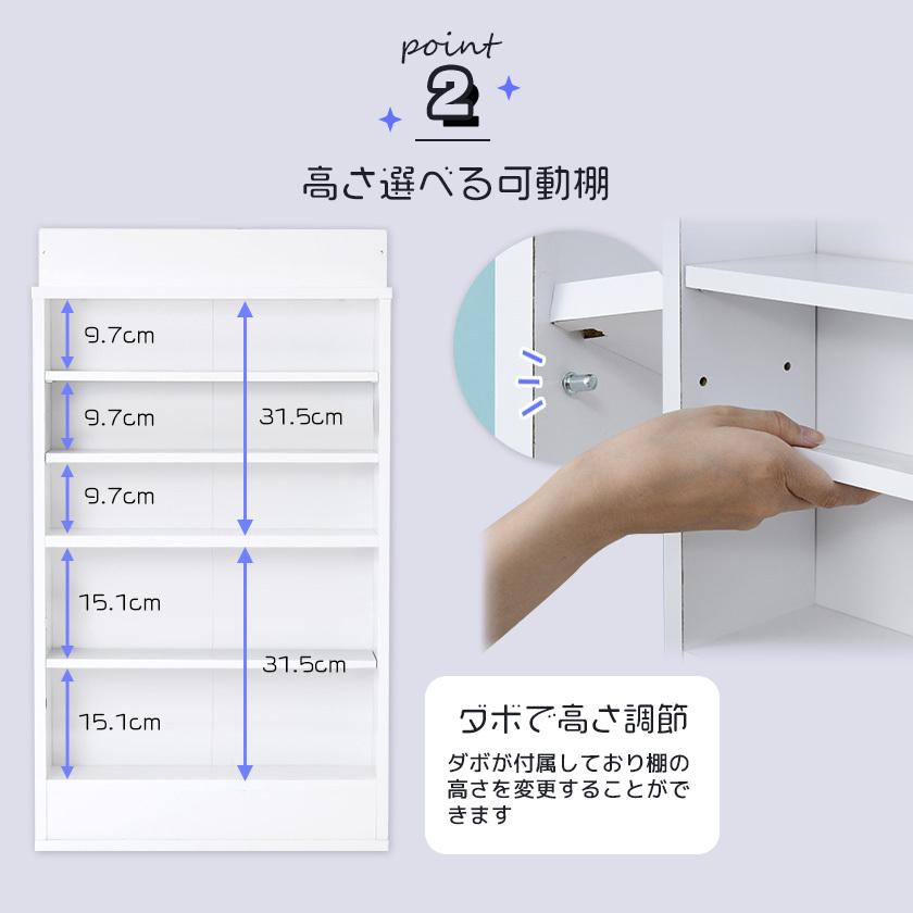 超薄型 コレクションラック ダブルタイプ / 木製 コレクションケース