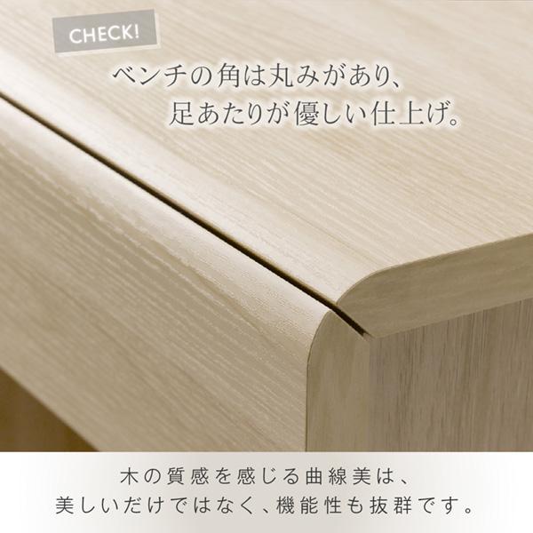 ガバっと収納 座れる 玄関収納 ベンチ 高さ４１ｃｍ 木製 玄関ベンチ 椅子 北欧 引き出し 収納ボックス ストッカー キャスター付き 幅６０ qの画像