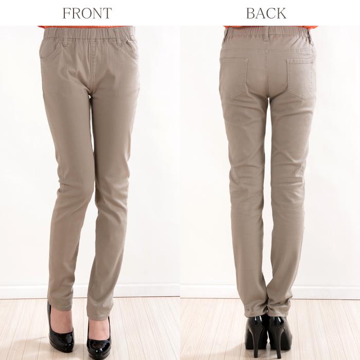 細見せストレッチレギンス パンツ スキニー レディース 春夏 秋冬 ウエストゴム ストレッチ 綿 コットン レギパン |  | 08