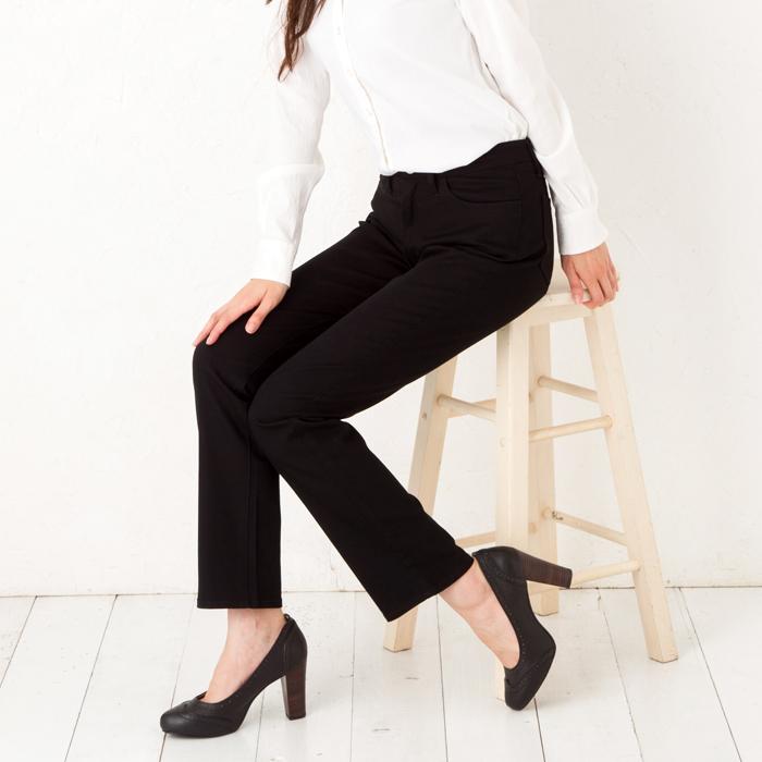 EAGLE STAR ソフトでナチュラルな着心地のストレートパンツ レディース