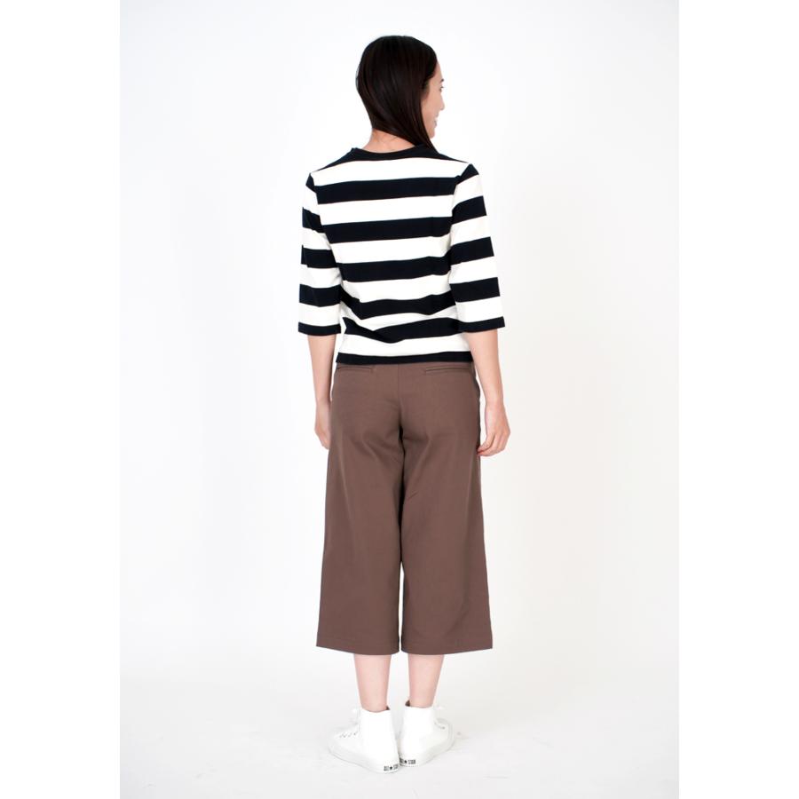 ストレッチツイル ミドル丈ワイドパンツ レディース パンツ ストレッチ ゆったり ワイド ガウチョ 7分丈 春 夏 秋 冬 綿 ツイル NOD | NOD | 13
