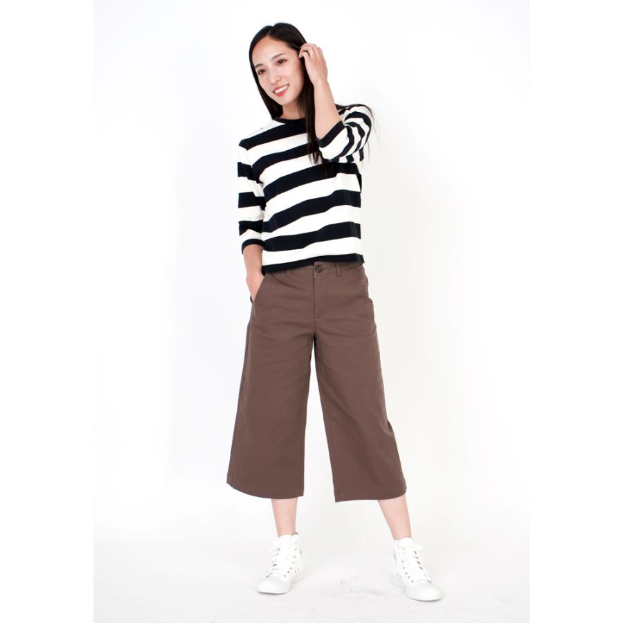 ストレッチツイル ミドル丈ワイドパンツ レディース パンツ ストレッチ ゆったり ワイド ガウチョ 7分丈 春 夏 秋 冬 綿 ツイル NOD | NOD | 14