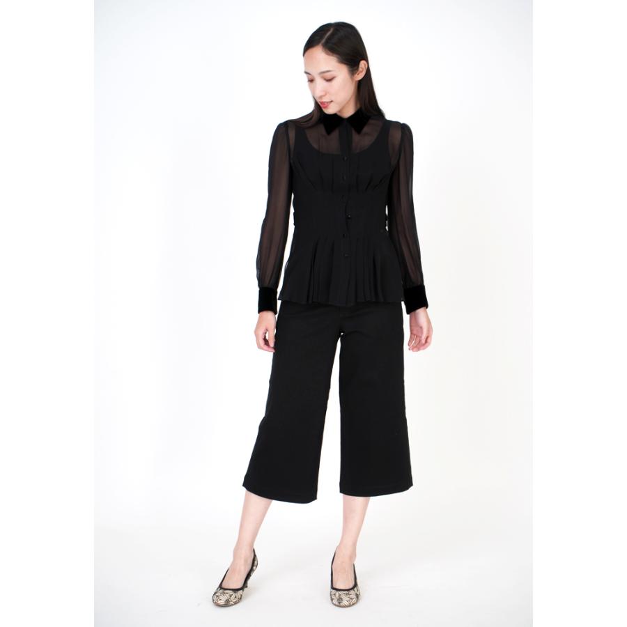 ストレッチツイル ミドル丈ワイドパンツ レディース パンツ ストレッチ ゆったり ワイド ガウチョ 7分丈 春 夏 秋 冬 綿 ツイル NOD | NOD | 09