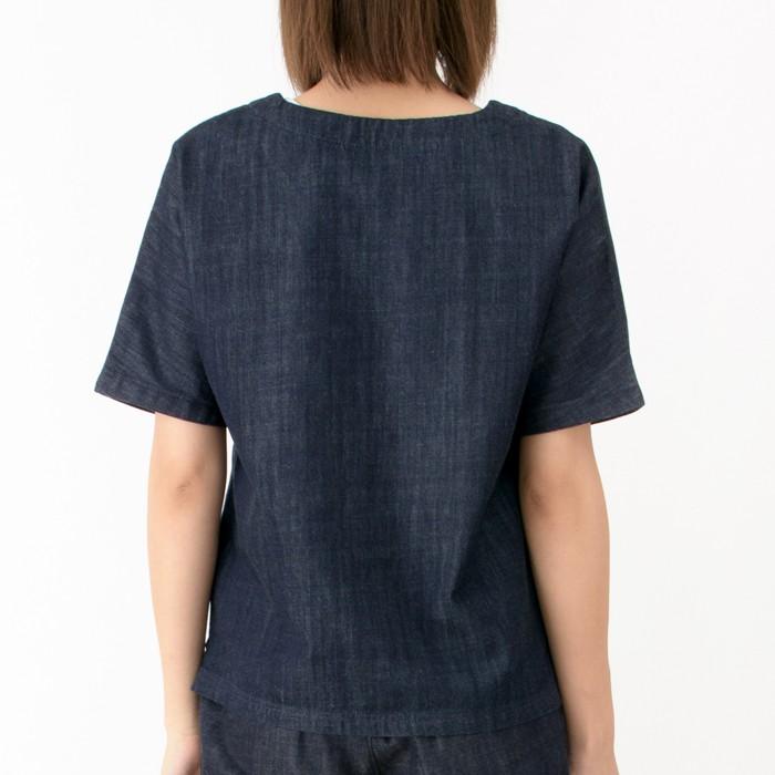 日本製 デニム ショートスリーブ プルオーバー レディース ファッション トップス キャンセル返品交換不可 | Endless Peace | 01