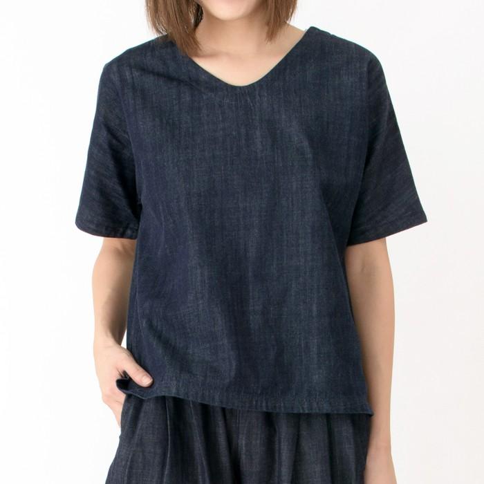 日本製 デニム ショートスリーブ プルオーバー レディース ファッション トップス キャンセル返品交換不可 | Endless Peace | 10