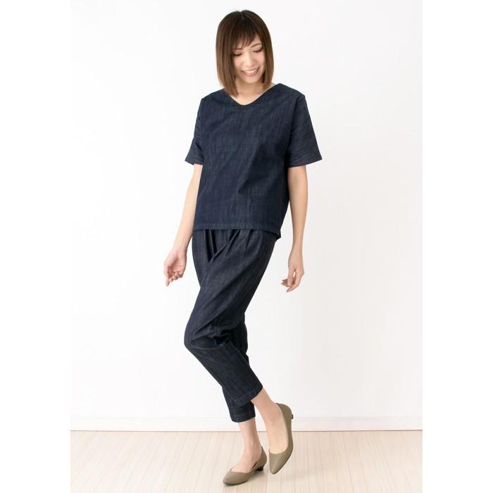 日本製 デニム ショートスリーブ プルオーバー レディース ファッション トップス キャンセル返品交換不可 | Endless Peace | 08