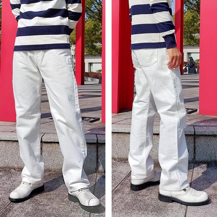 マーク&ロナ　デニム風パンツ　ホワイト36 マーク&ロナ デニム風パンツ ホワイト36 マーク&ロナ デニム風