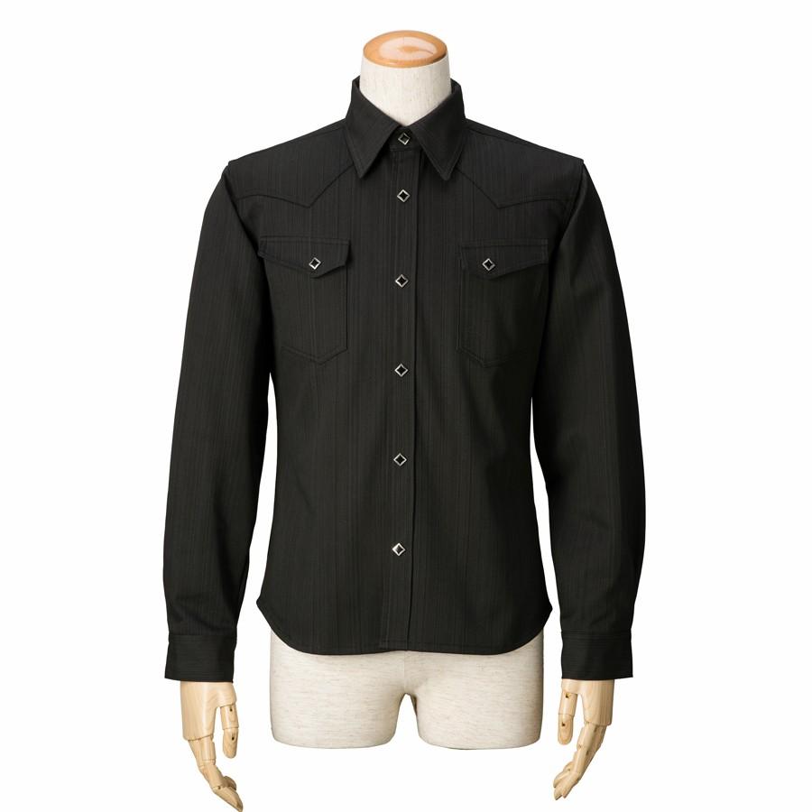 メンズ ウエスタンシャツ 長袖 ギザデニム ブラック ウエスタンシャツ 日本製 メイドインジャパン 備後 メンズファッション Eagle 福山 デニム Star 備後 ツースリー被服 福山のデニム 備後