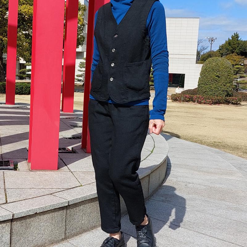 エアボンボン パンツ ストレッチ 黒 ブラック メンズ レディース 男女兼用 ユニセックス 日本製 メイドインジャパン EAGLE STAR 235 | EAGLE STAR（ファッション） | 05