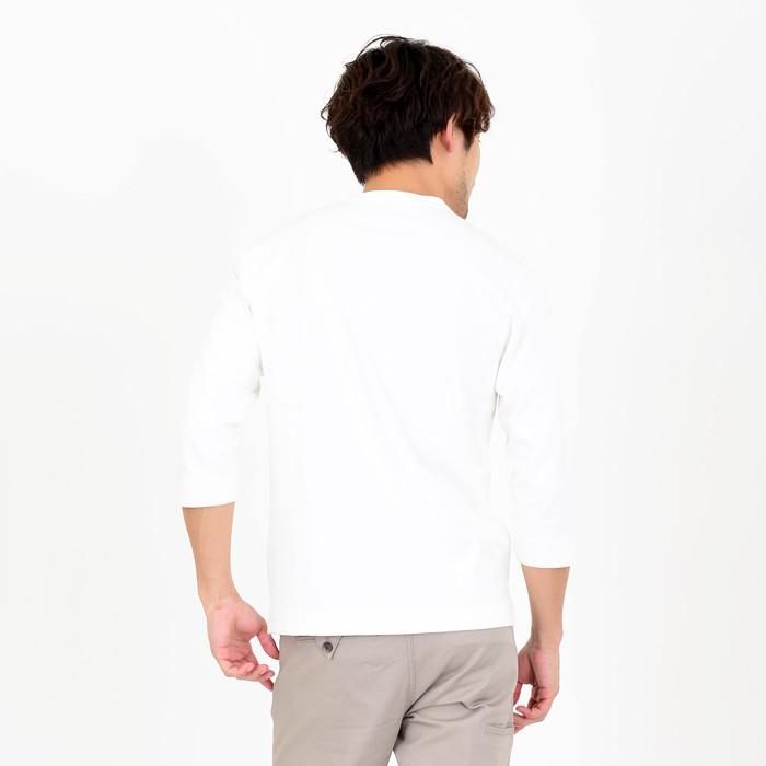 ヘンリーネック Tシャツ ヘビーウェイト コーマ糸 7分袖 無地 ブラック ホワイト メンズ レディース 男女兼用 EAGLE STAR | EAGLE STAR（ファッション） | 06