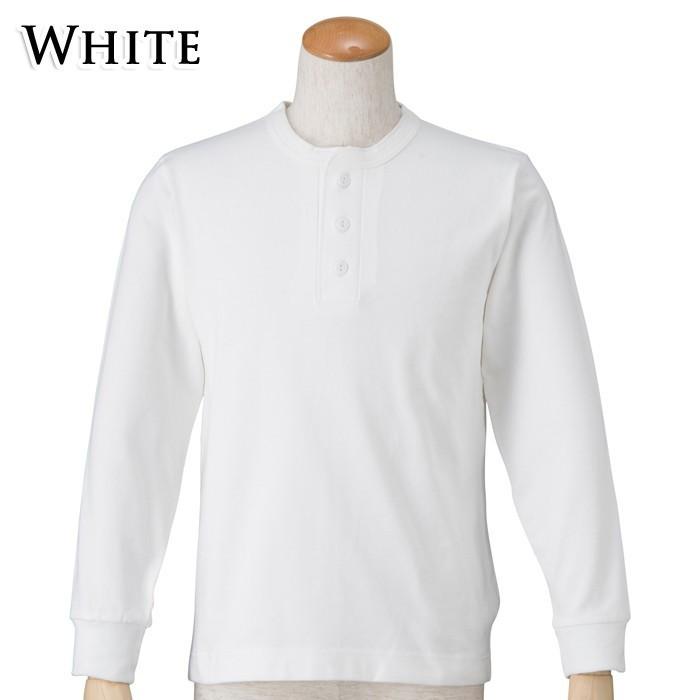 ヘンリーネック Tシャツ ヘビーウェイト コーマ糸 長袖 無地 ブラック ホワイト メンズ レディース 男女兼用 EAGLE STAR | EAGLE STAR（ファッション） | 02