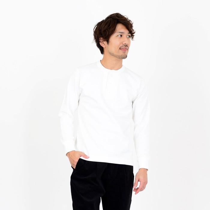 ヘンリーネック Tシャツ ヘビーウェイト コーマ糸 長袖 無地 ブラック ホワイト メンズ レディース 男女兼用 EAGLE STAR | EAGLE STAR（ファッション） | 05