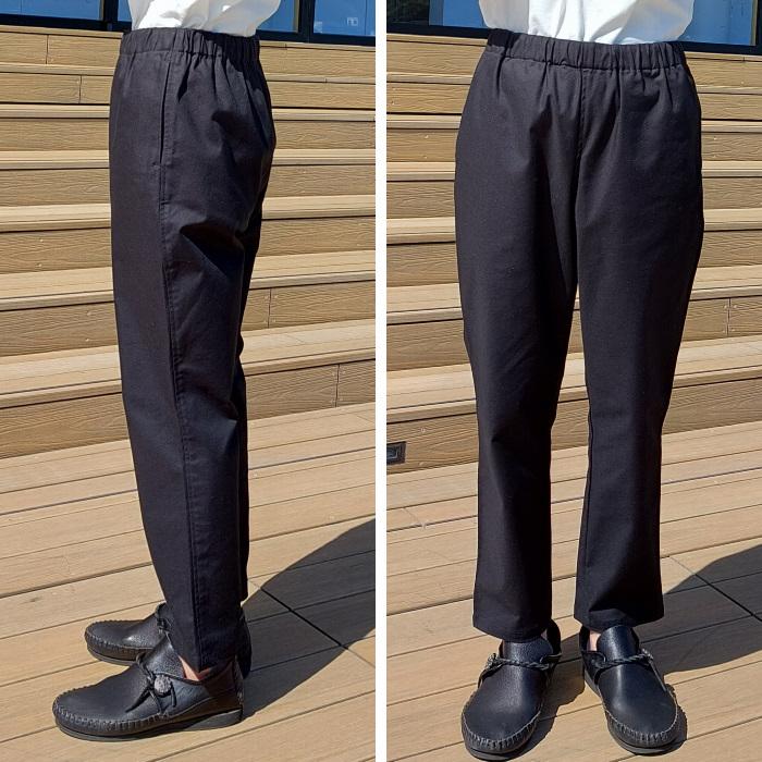 ソフト微ストレッチ テーパードパンツ ファッション ボトムス パンツ レディース メンズ 男女兼用 ユニセックス 日本製 黒 ブラック | EAGLE STAR（ファッション） | 05