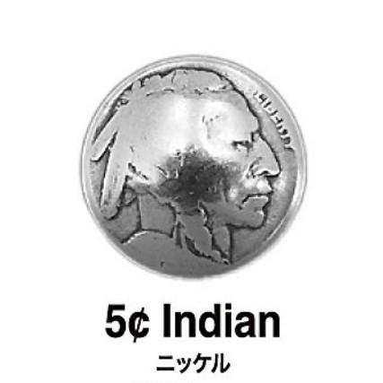 FUNNY ファニーのコンチョ 5セント/インディアン直径21ミリ アメカジ バイカー 6401 キャンセル返品交換不可 | 