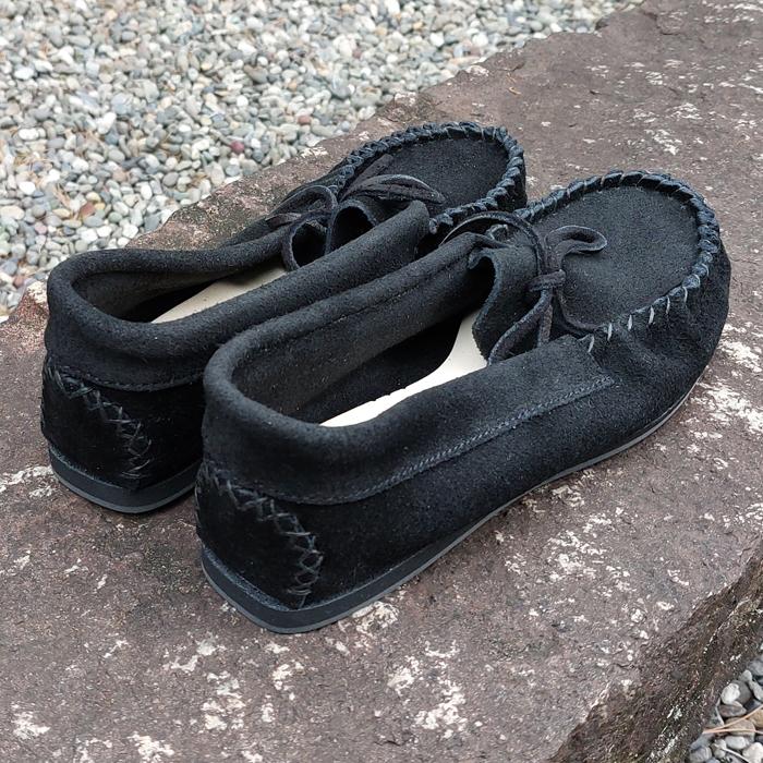インディアンモカシン スリップオン スエード スウェード 革 黒