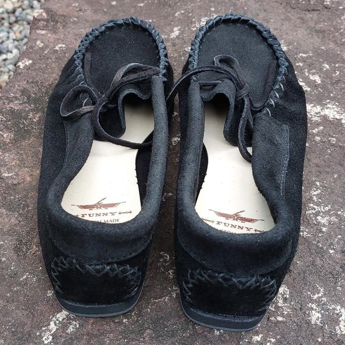 インディアンモカシン スリップオン スエード スウェード 革 黒