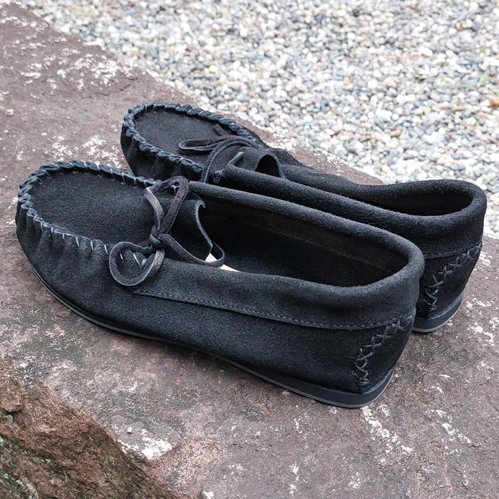 インディアンモカシン スリップオン スエード スウェード 革 黒