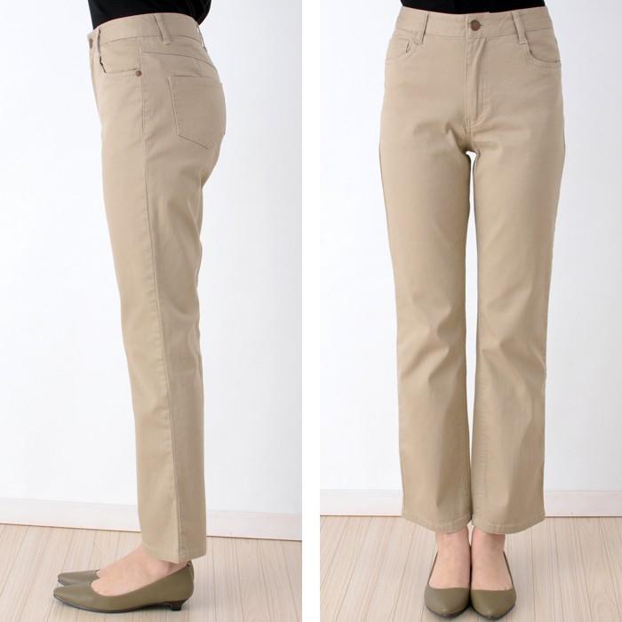 ツイル ストレッチパンツ ストレート レディース ファッション ボトムス パンツ 股上深め ゆったりフィット キャンセル返品交換不可 |  | 03