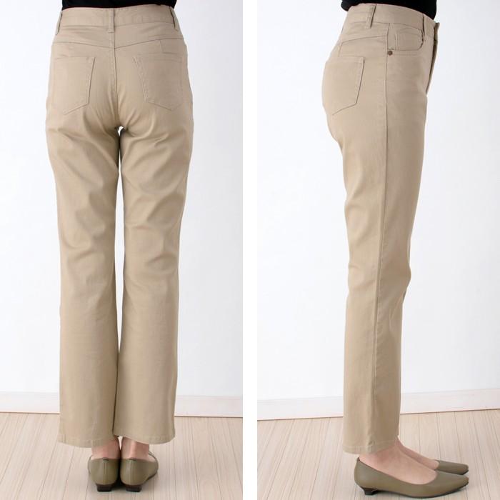 ツイル ストレッチパンツ ストレート レディース ファッション ボトムス パンツ 股上深め ゆったりフィット キャンセル返品交換不可 |  | 04