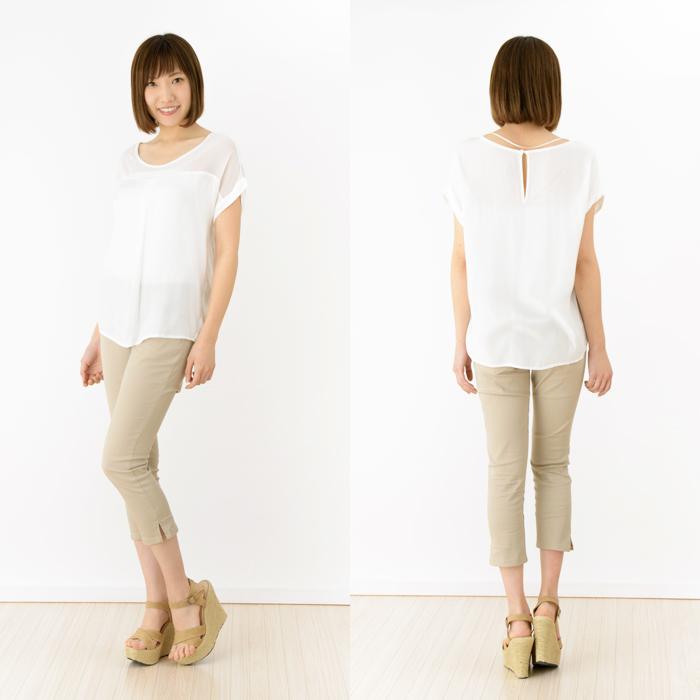 クロップドパンツ ストレッチ 7分丈 タイトフィット メール便 |  | 01