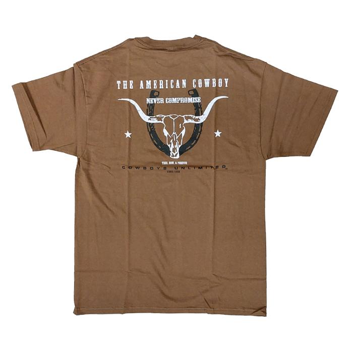 Tシャツ 半袖 カウボーイズ アンリミテッド Cowboys Unlimited T-Shirt 黒 茶 ブラック ブラウン S M L キャンセル返品交換不可｜nod｜05