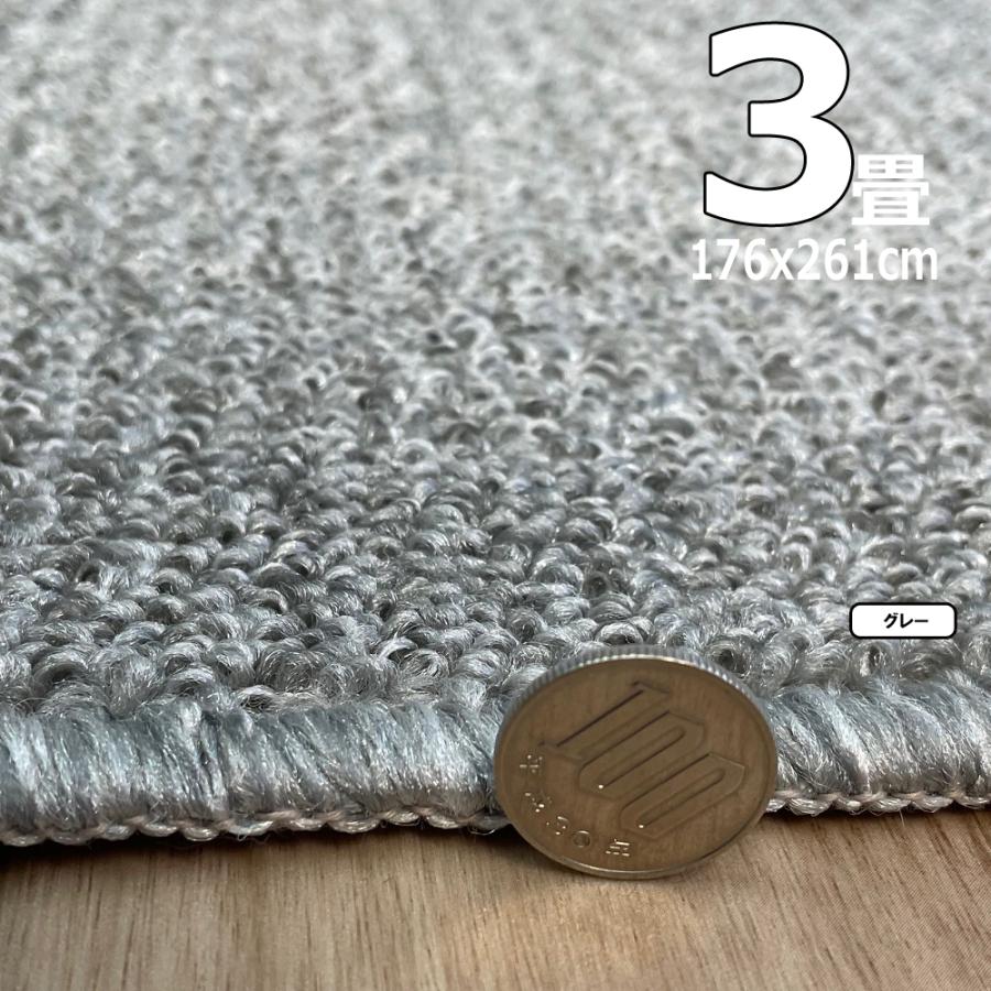 カーペット 3畳 厚手 安い 北欧 おしゃれ 日本製 江戸間 ラグマット 防ダニ 176×261cm PRV | スミノエ | 11