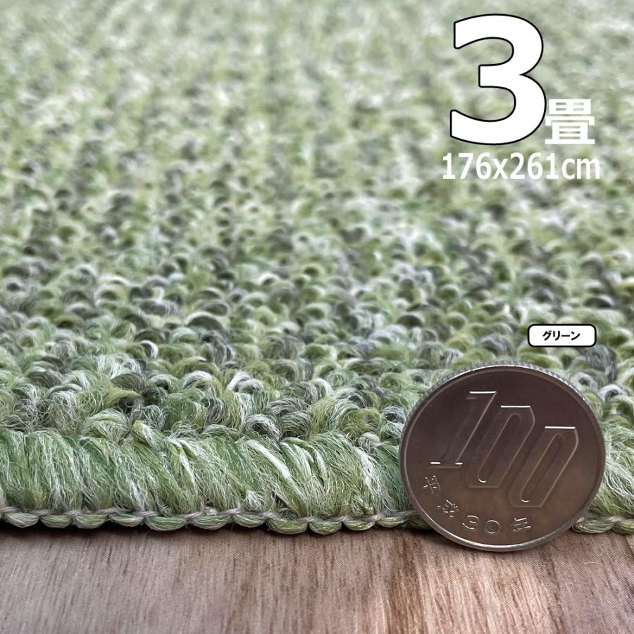 カーペット 3畳 厚手 安い 北欧 おしゃれ 日本製 江戸間 ラグマット 防ダニ 176×261cm PRV | スミノエ | 13