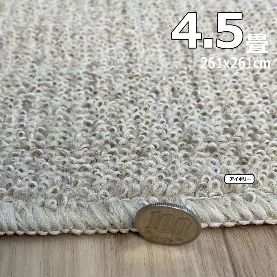 カーペット 4畳半 厚手 安い 北欧 おしゃれ 日本製 江戸間 4.5畳用 ラグマット 防ダニ 261×261cm PRV | スミノエ | 09