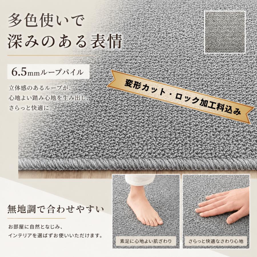 カーペット 10畳 厚手 変形加工代金込み 安い 北欧 おしゃれ 日本製 無地 ラグマット 352×440cm PRV | スミノエ | 09