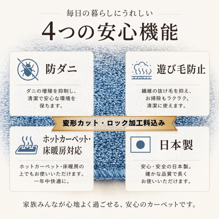 カーペット 10畳 厚手 変形加工代金込み 安い 北欧 おしゃれ 日本製 無地 ラグマット 352×440cm PRV | スミノエ | 11