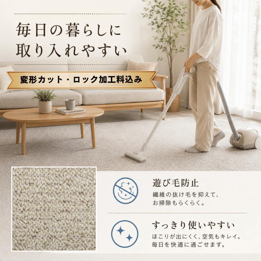 カーペット 10畳 厚手 変形加工代金込み 安い 北欧 おしゃれ 日本製 無地 ラグマット 352×440cm PRV | スミノエ | 15