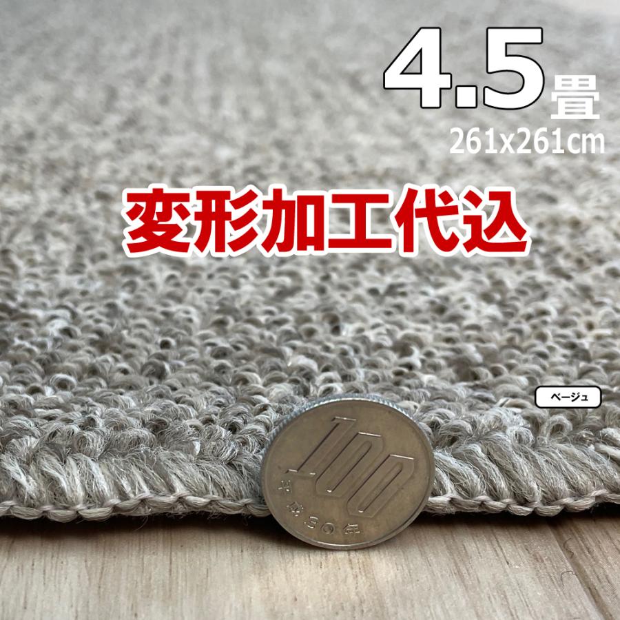 カーペット 4畳半 厚手 変形加工代金込み 安い フワフワ 防ダニ 北欧 おしゃれ 日本製 江戸間 261×352cm PRV | スミノエ | 07