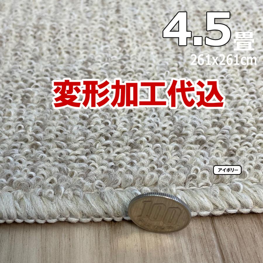 カーペット 4畳半 厚手 変形加工代金込み 安い フワフワ 防ダニ 北欧 おしゃれ 日本製 江戸間 261×352cm PRV | スミノエ | 09